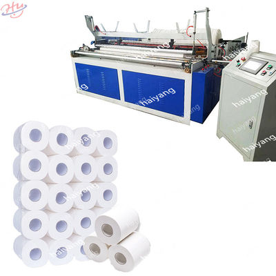 Αυτόματη πλήρης μηχανή χαρτιού τουαλέτας ιστού αποτύπωσης σε ανάγλυφο που ξανατυλίγει τη μηχανή με τον πυρήνα ή Coreless